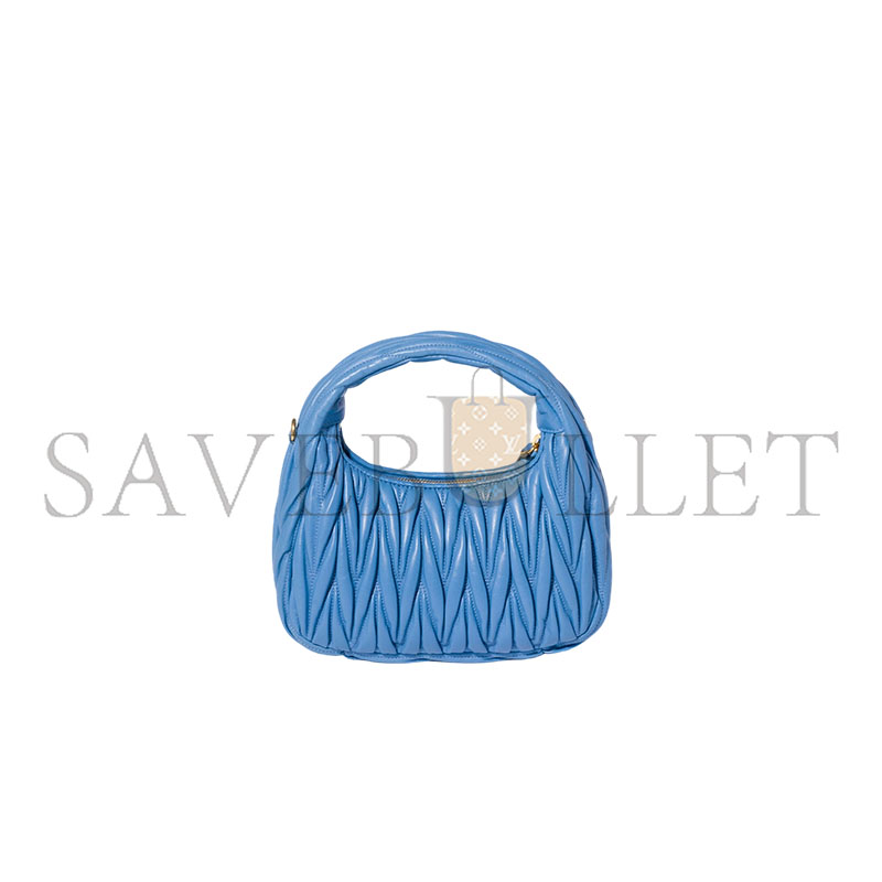 MIU MIU WANDER MATELASSÉ NAPPA LEATHER HOBO BAG 5BC125 (23*13*7cm)